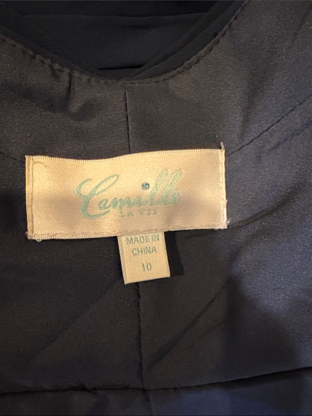 Camille La Vie One-Shoulder Navy Blue Chiffon Gown-Size 10 - Picture 2 of 16
